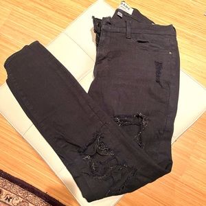Frame Denim distressed black jeans